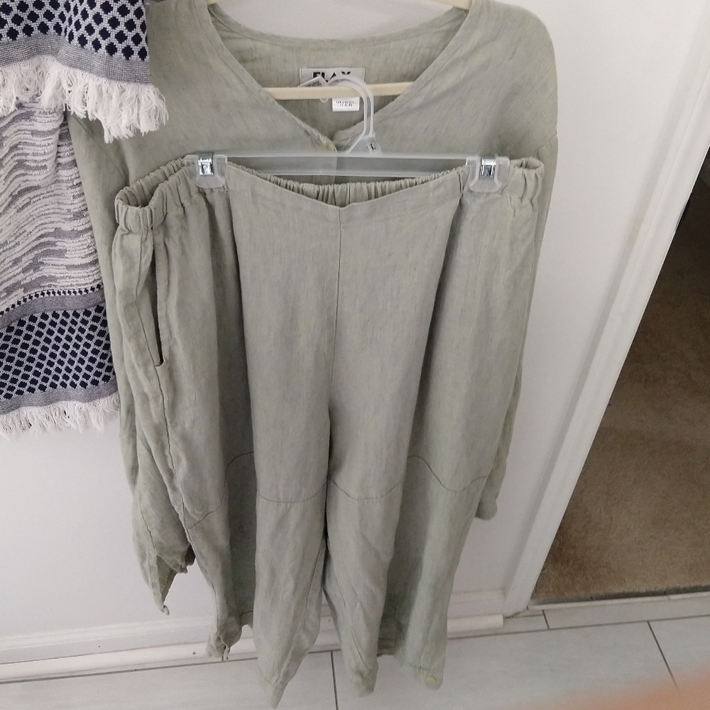 Flax button down shirt with pants